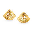 Japanese-Inspired Royal Jali Work Gold Stud Earrings,,hi-res image number null