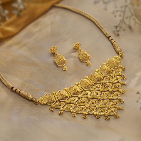 Plume Majesty Gold Necklace Set