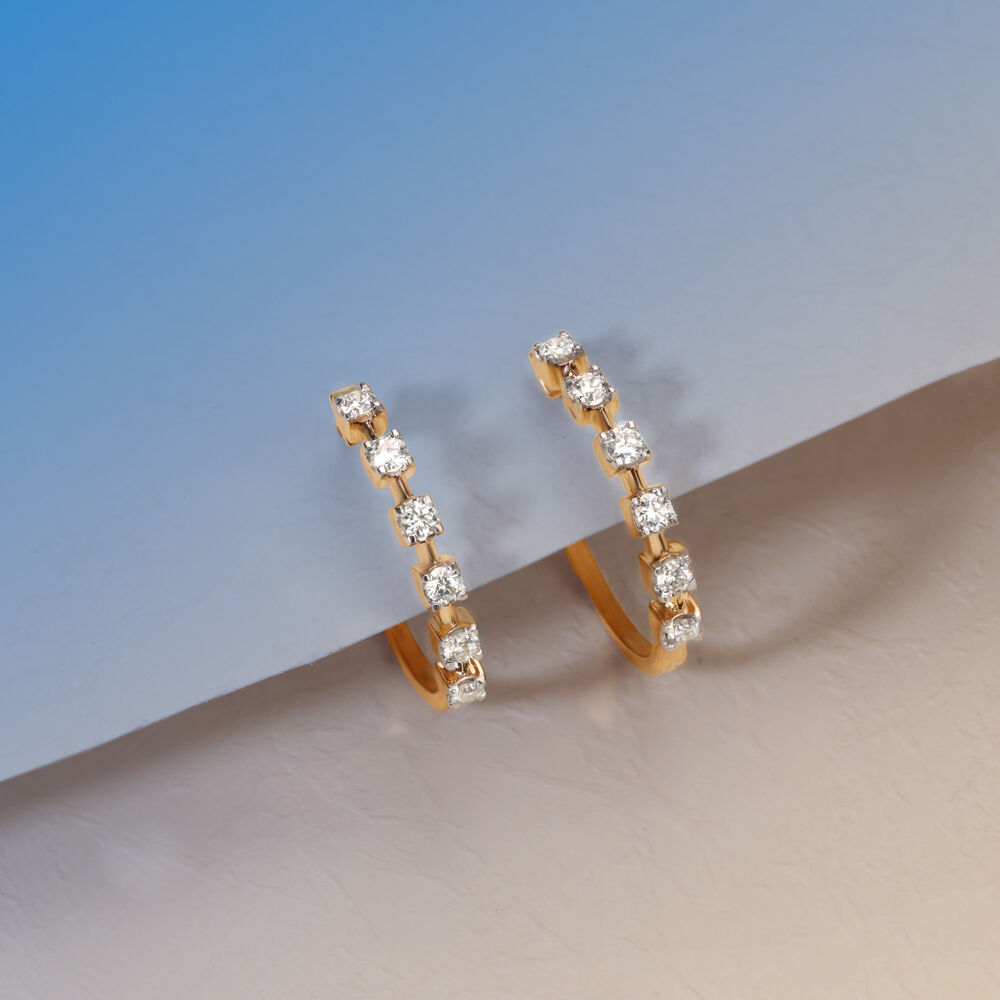 Buy Stylish Diamond Hoop Earrings Latest Designs Best Offers at Tanishq