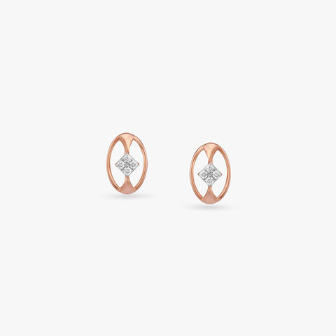 Twisted Gleam Diamond Stud Earrings