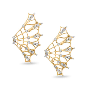 14 KT Yellow Gold Dazzling Diamond Ear Cuff