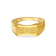 Carved Abstract Pattern Gold Finger Ring For Men,,hi-res image number null