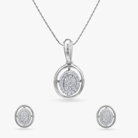 Infinity Shine Diamond Pendant and Earrings Set