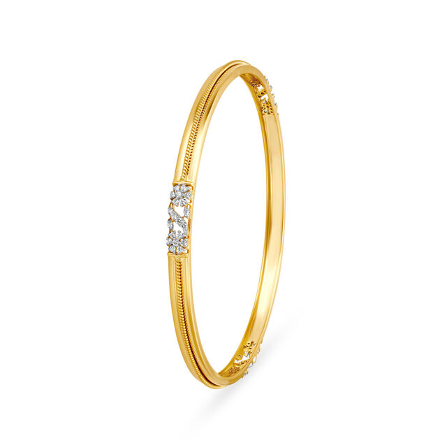 Floral Gold and Diamond Bangle,,hi-res image number null