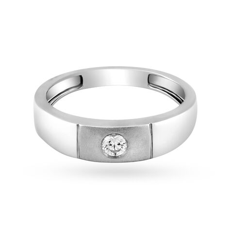Dashing 950 Pure Platinum And Diamond Finger Band