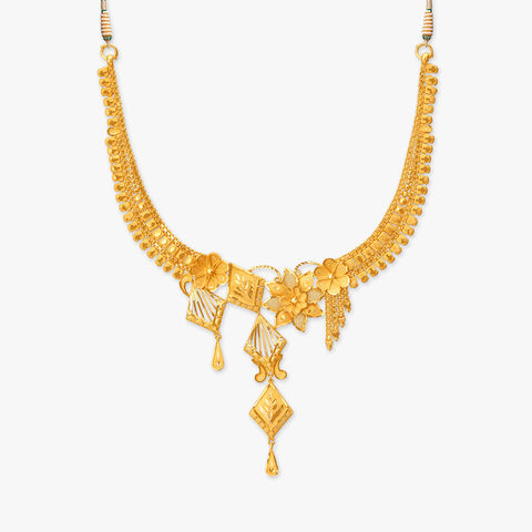 Floral Cascade Gold Necklace Set