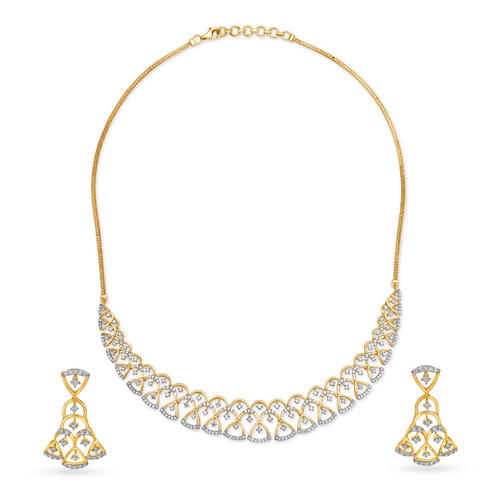 Tanishq gold top diamond necklace