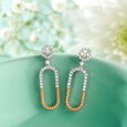 Sleek Radiance Diamond Drop Earrings,,hi-res image number null