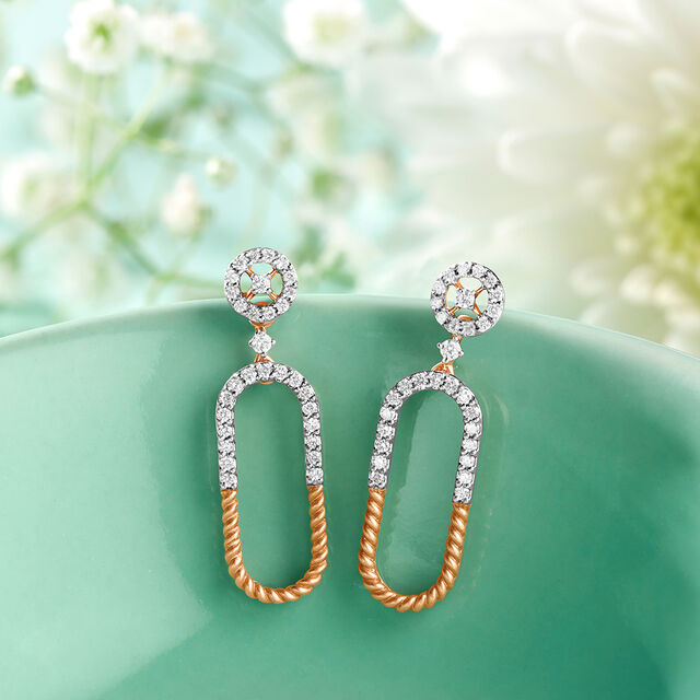 Sleek Radiance Diamond Drop Earrings,,hi-res image number null