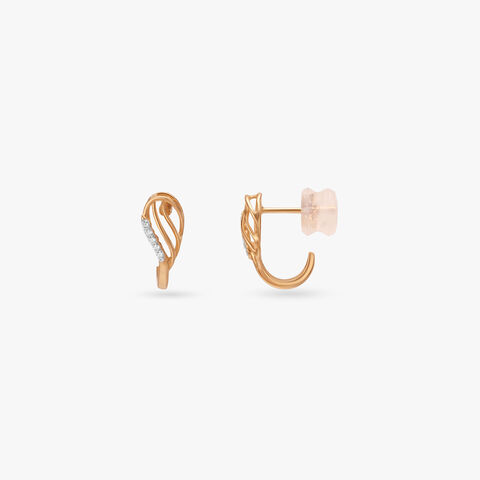 Gentle Arc Diamond Hoop Earrings