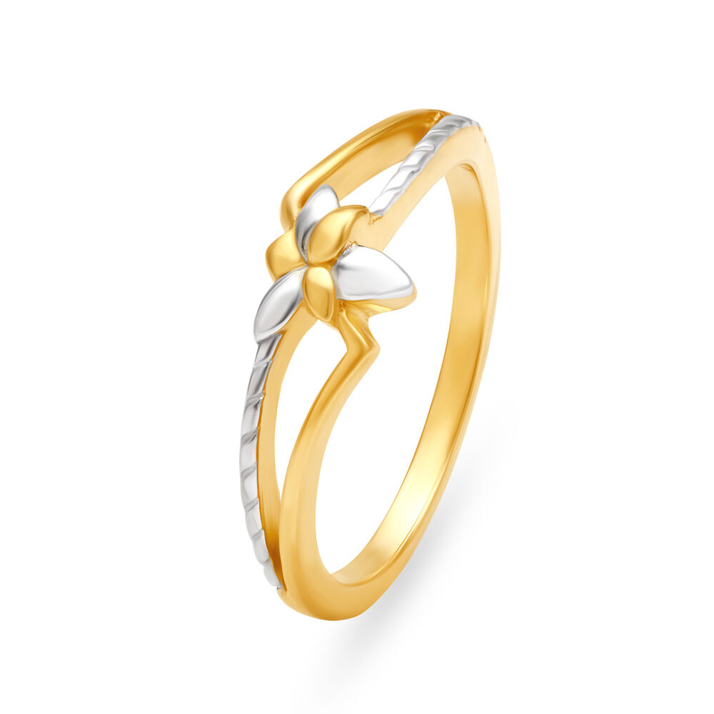Timeless 22 Karat Yellow Gold And Rhodium Finger Ring