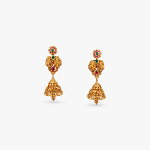 Paisley Floral Jhumka Earrings