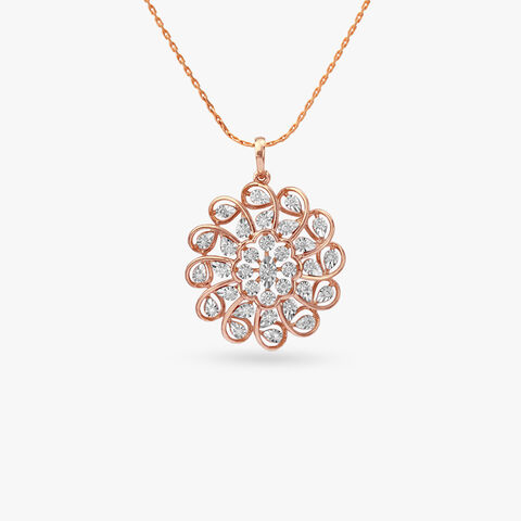 Floret Grace Diamond Pendant and Earrings Set