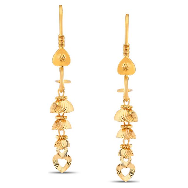 Timeless 18 Karat Yellow Gold Bell Motif Hoop Earrings,,hi-res image number null
