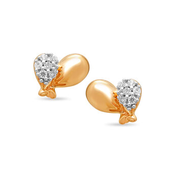 Mamma Mia 14 KT Yellow Gold Vivacious Joy  Stud Earrings for Kids
