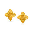 Beauteous 22 Karat Yellow Gold Geometric Flower Stud Earrings,,hi-res image number null