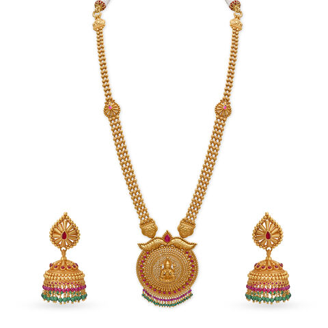 Enchanting Gold Gheroo Haram Necklace Set