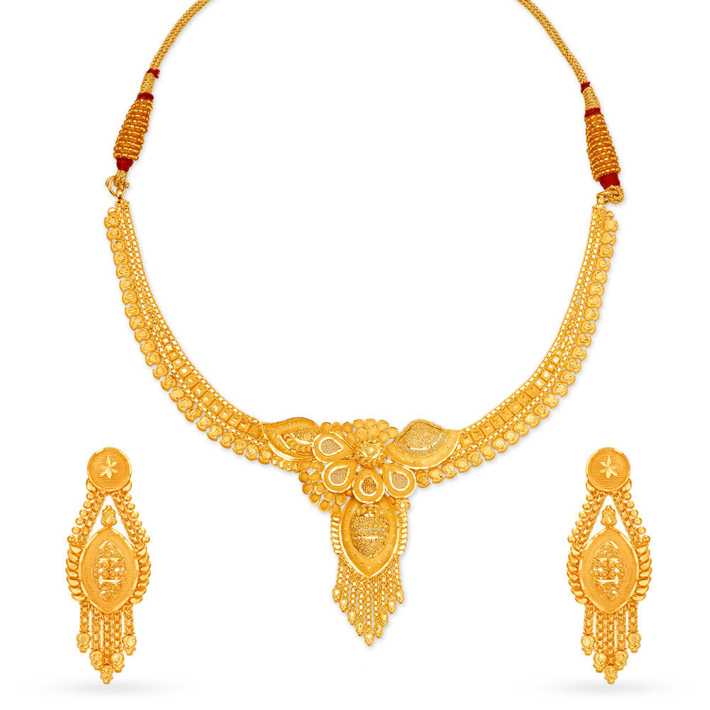 Enticing Gold Necklace Set