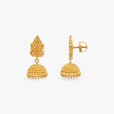 Splendour Beaded Gold Jhumka Earrings