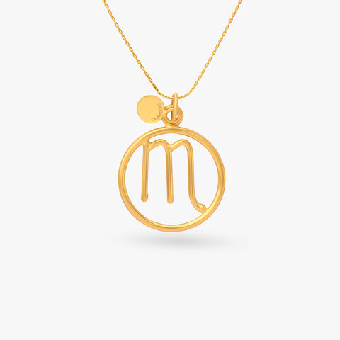Scorpio Circle Gold Pendant