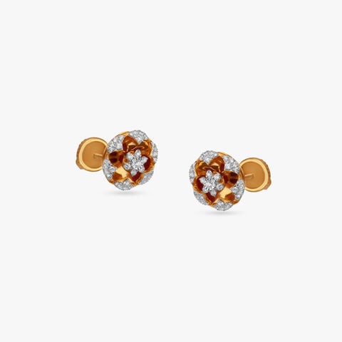 Dewlit Flora Diamond Stud Earrings