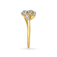 Bewitching 18 Karat Yellow Gold And Diamond Wave Pattern Finger Ring,,hi-res image number null