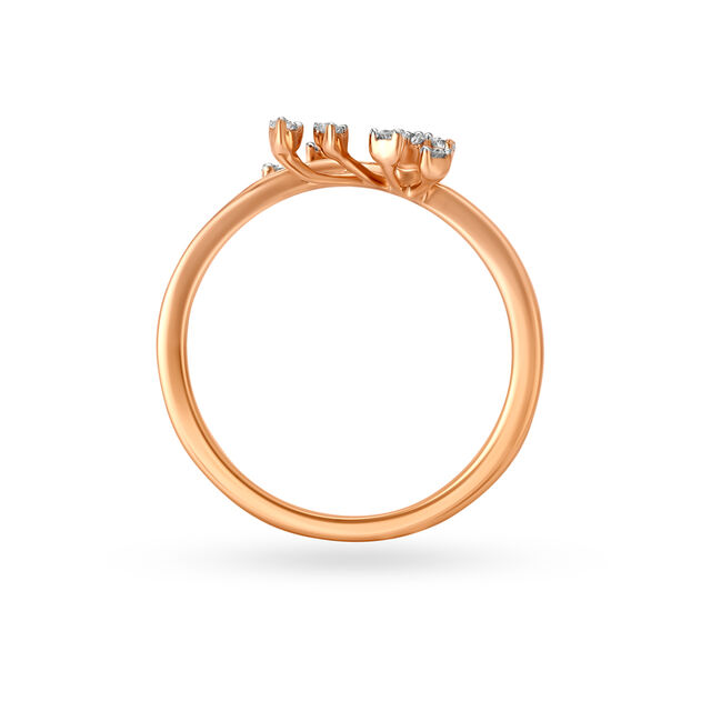 Dazzling Floral 18KT Gold & Diamond Finger Ring,,hi-res image number null
