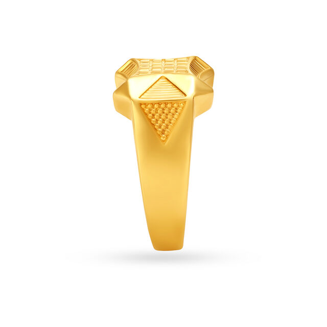 Artistic Geometric Gold Finger Ring For Men,,hi-res image number null