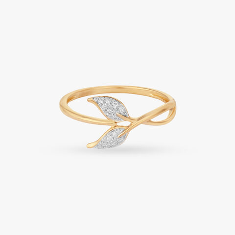 Whispering Leaf Diamond Ring