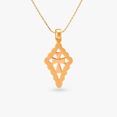 Geo Cross Gold Pendant