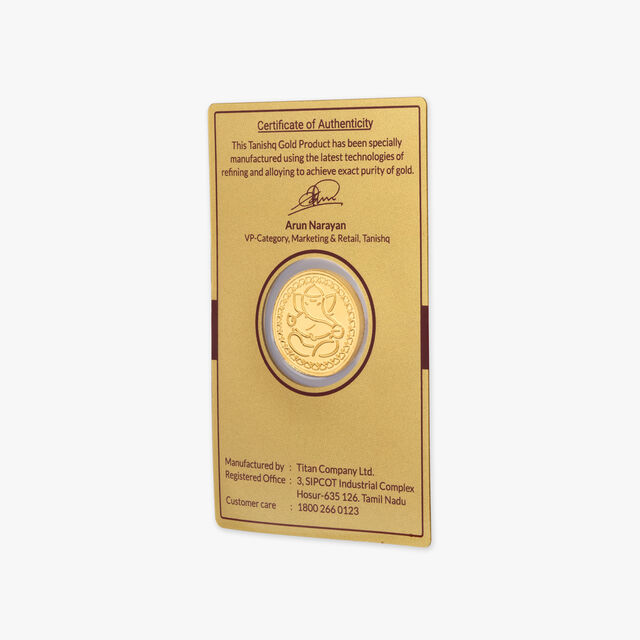 gram 24 Karat Gold Coin with Ganesha Motif