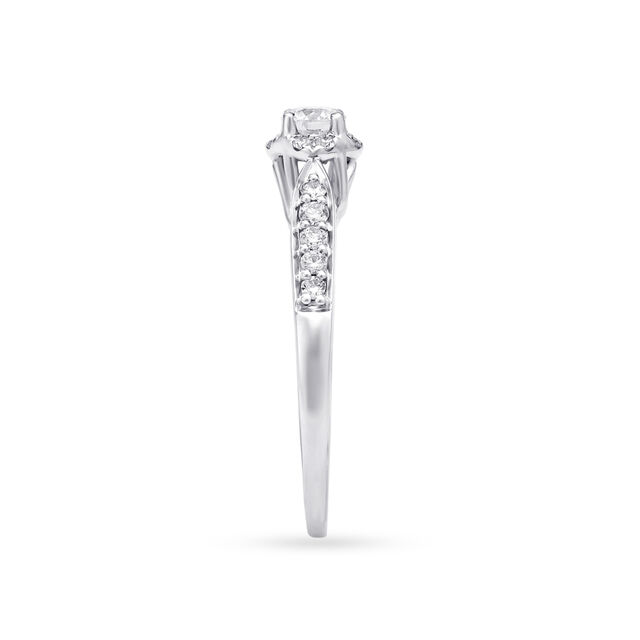 Scintillating 18 Karat White Gold And Diamond Finger Ring,,hi-res image number null