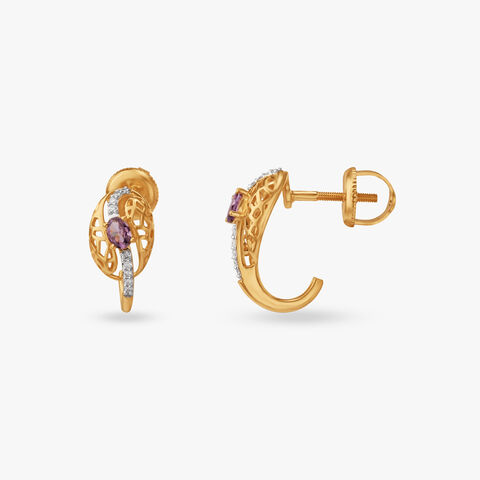 Evening Bloom Diamond Hoop Earrings