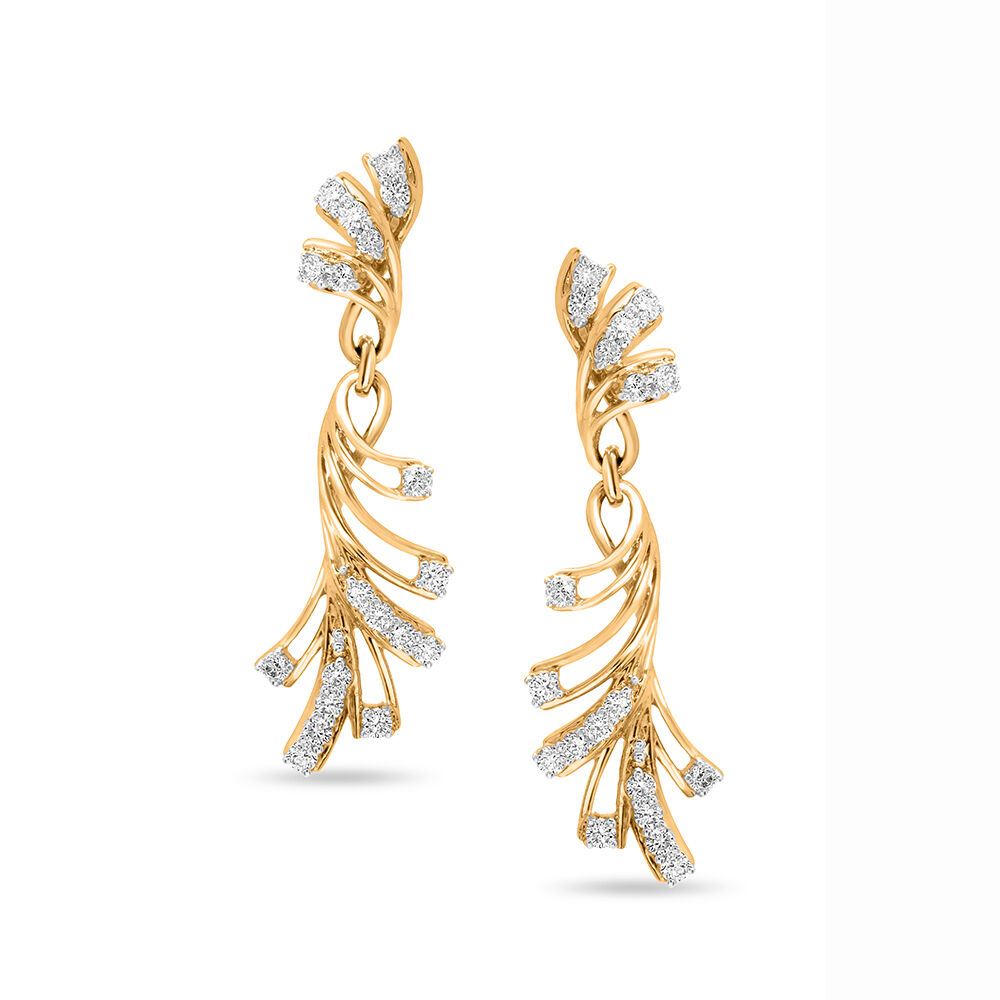 Buy Gold Leaf Earrings Leafy Branch Earrings Nature Inspired Long Online in  India  Etsy