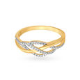 Enchanting 18 Karat Yellow Gold And Diamond Interweaving Finger Ring,,hi-res image number null