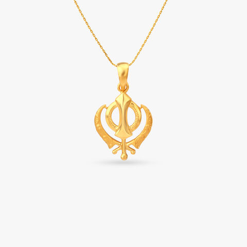 Eternal Khanda Gold Pendant for Men