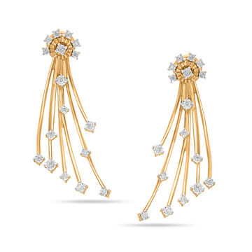 18 KT Yellow Gold Detachable Diamond Drop Earrings