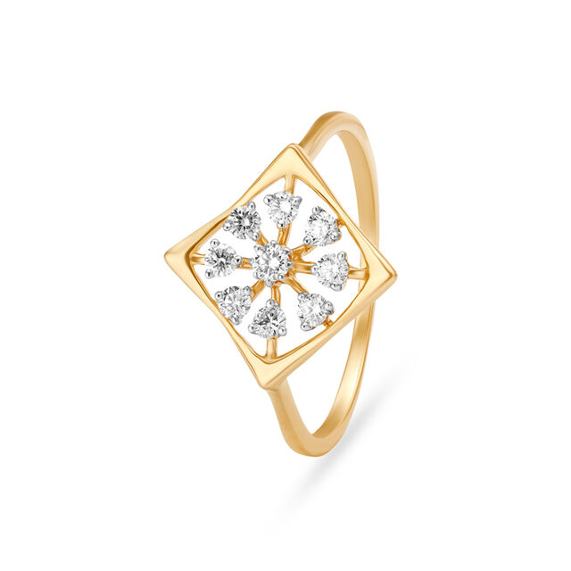 Diamond Shaped Floral Finger Ring,,hi-res image number null