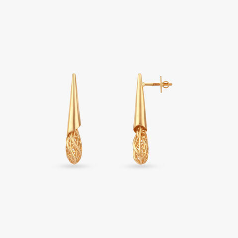 Sculpted Drift Gold Drop Earrings