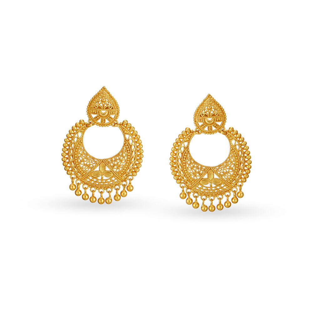 Chand Bali Earrings Buy Gold And Diamond Chand Bali Earrings