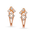 Stunning Rose Gold and Diamond Hoop Earrings,,hi-res image number null