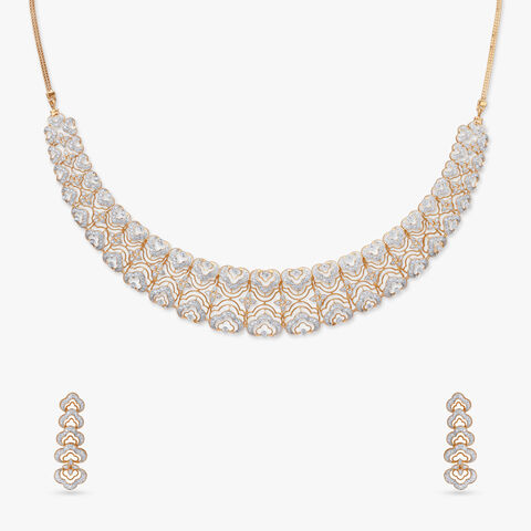 Chiselled Elegance Diamond Necklace Set