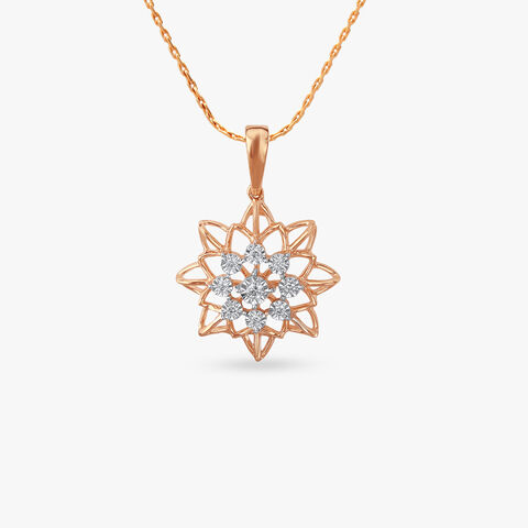 Floral Lattice Diamond Pendant