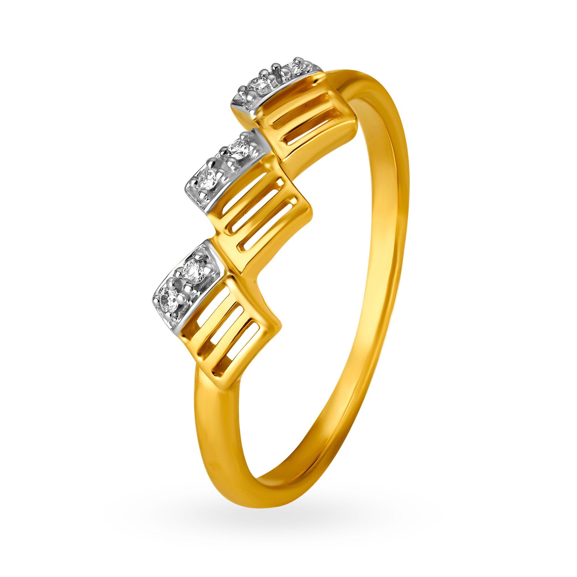 Friends Of Bride 14KT Yellow Gold Diamond Finger Ring With