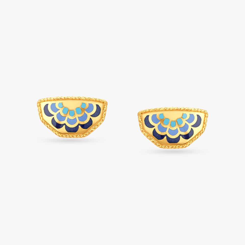 Enamel stud earrings on sale