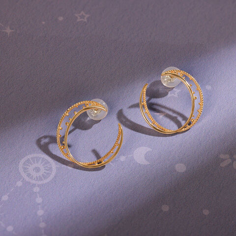 Universe Swirls 14Kt Hoop Earring