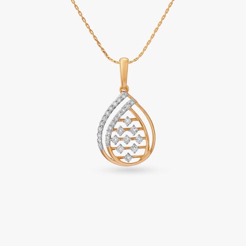 Gleaming Wave Diamond Pendant