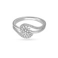 Floral White Platinum Finger Ring,,hi-res image number null