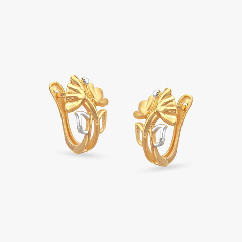 Petal Bloom Gold Hoop Earrings
