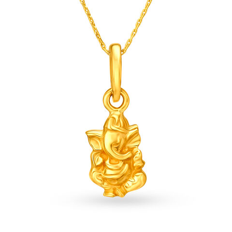 Ethereal Ganpati Gold Pendant